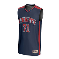 #71 Liberty Flames GameDay Greats Lightweight Collegiate Basketball Fashion Jersey - Navy