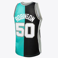 San Antonio Spurs Mitchell & Ness David Robinson 1998 Split Swingman Jersey - Black/Teal
