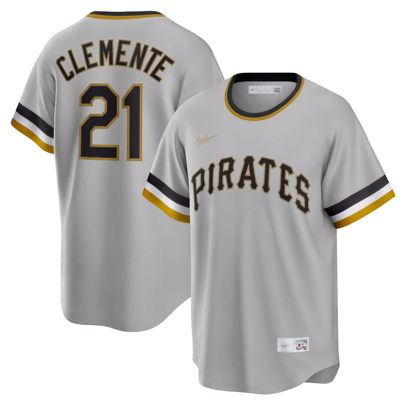 Pittsburgh Pirates Roberto Clemente Nike Gray Road Cooperstown Collection Player Jersey