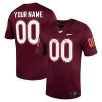 Virginia Tech Hokies Nike Custom Football Game Jersey - Maroon