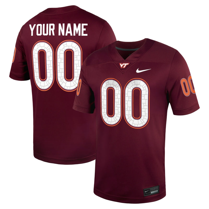 Virginia Tech Hokies Nike Custom Football Game Jersey - Maroon