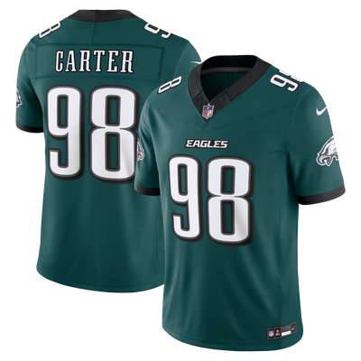 Philadelphia Eagles Jalen Carter Nike Midnight Green Team Vapor F.U.S.E. Stitched Limited Jersey