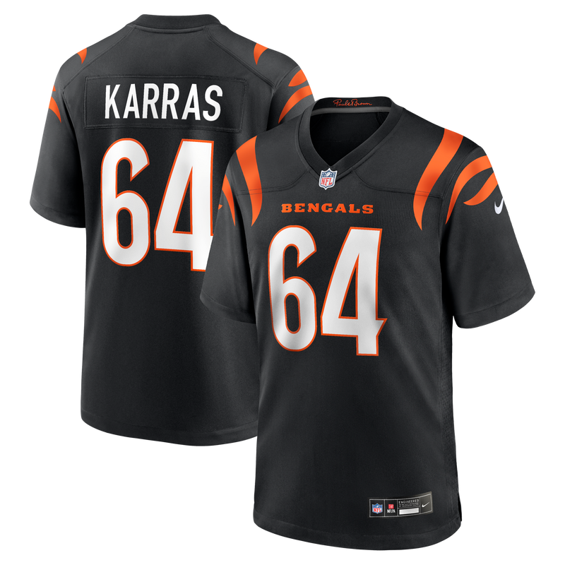 Cincinnati Bengals Ted Karras Nike Black Game Player Jersey