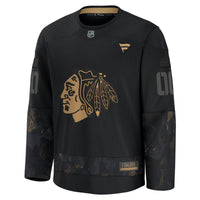 Chicago Blackhawks Fanatics Black 2024 Military Appreciation Custom Practice Jersey