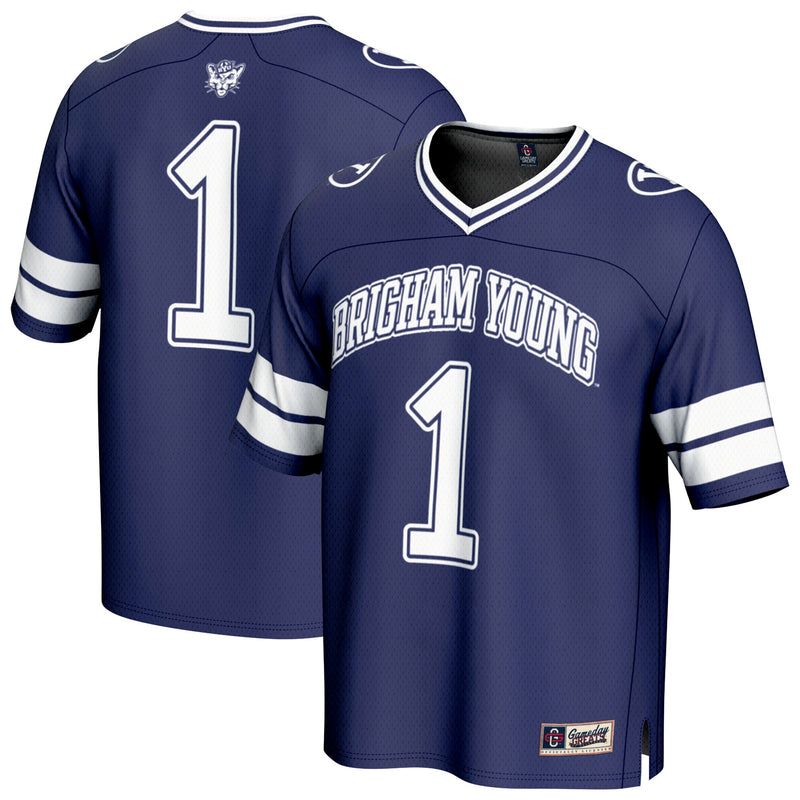 #1 BYU Cougars GameDay Greats Collegiate Football Fashion Jersey - Navy
