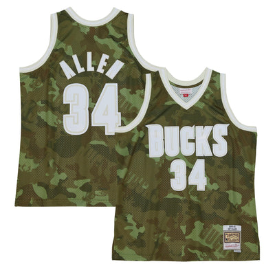 Milwaukee Bucks NBA Ray Allen 2000 Ghost Green Camo Swingman Jersey By Mitchell & Ness -