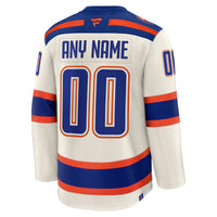 Edmonton Oilers Fanatics Light Beige Alternate Premium Custom Jersey