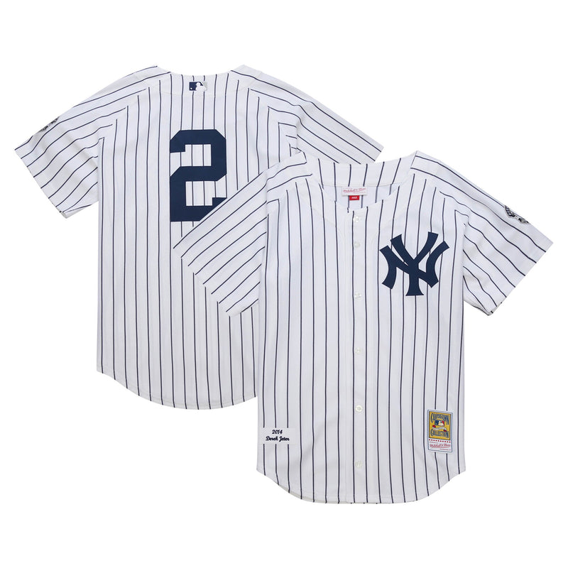 New York Yankees Derek Jeter Mitchell & Ness White 2014 Cooperstown Collection Authentic Throwback Jersey