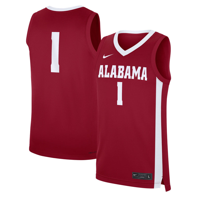 #1 Alabama Crimson Tide Nike Road Replica Jersey - Crimson