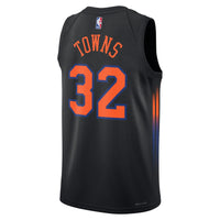 New York Knicks Jordan Brand Statement Edition Jersey - Black - Karl-Anthony Towns -