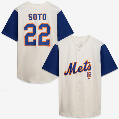 New York Mets Profile Cream/Royal Big & Tall Two-Color Fashion Jersey