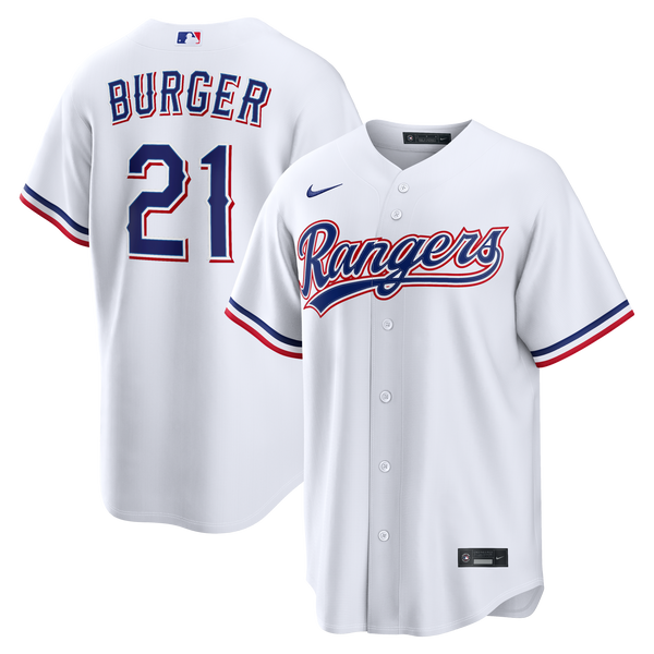 Texas Rangers Jake Burger Nike White Home Replica Jersey