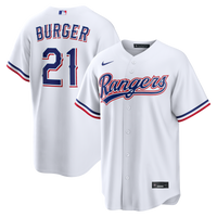 Texas Rangers Jake Burger Nike White Home Replica Jersey
