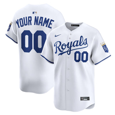 Kansas City Royals Nike White Home Limited Custom Jersey