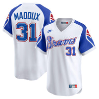 Atlanta Braves Greg Maddux Nike White Throwback Cooperstown Collection Limited Jersey