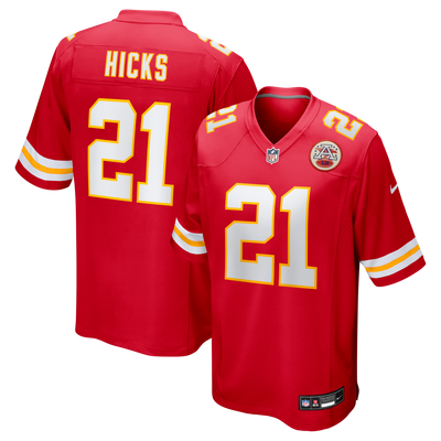 Kansas City Chiefs Jaden Hicks Nike Red Game Jersey