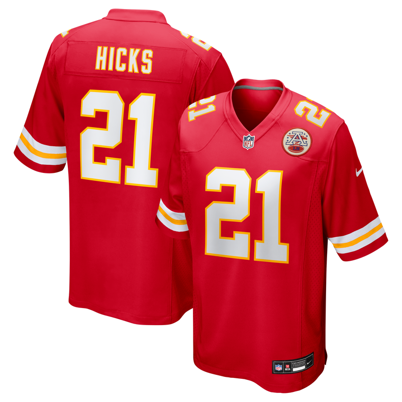 Kansas City Chiefs Jaden Hicks Nike Red Game Jersey