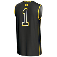 #1 Michigan Wolverines GameDay Greats Lightweight Basketball Jersey - Black
