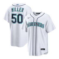Seattle Mariners Bryce Miller Nike White Home Replica Jersey