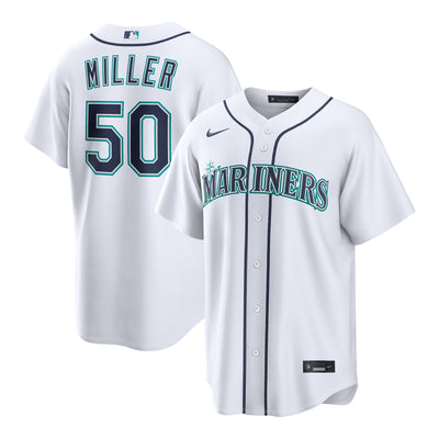 Seattle Mariners Bryce Miller Nike White Home Replica Jersey