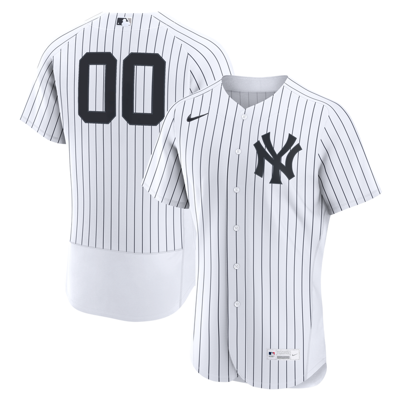 New York Yankees Nike White Home Authentic Custom Jersey