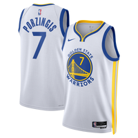 Golden State Warriors Nike Association Edition Swingman Jersey - White - Kristaps Porziņģis
