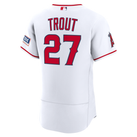 Los Angeles Angels Mike Trout Nike White Home Authentic Sponsor Patch Jersey