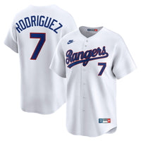 Texas Rangers Ivan Rodriguez Nike White Throwback Cooperstown Collection Limited Jersey