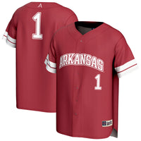 #1 Arkansas Razorbacks GameDay Greats Lightweight Collegiate Baseball Fashion Jersey - Cardinal