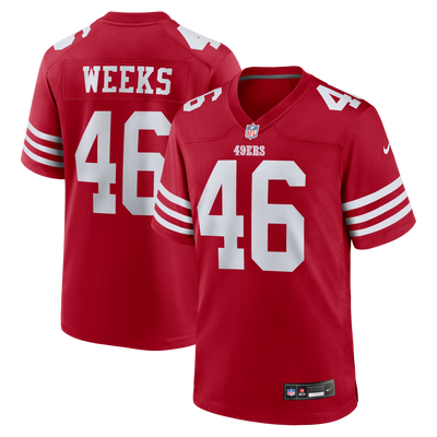 San Francisco 49ers Jon Weeks Nike Scarlet Team Game Jersey