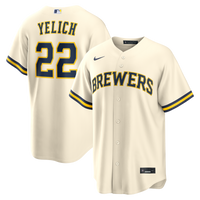Milwaukee Brewers Christian Yelich Nike Cream Home Replica Jersey