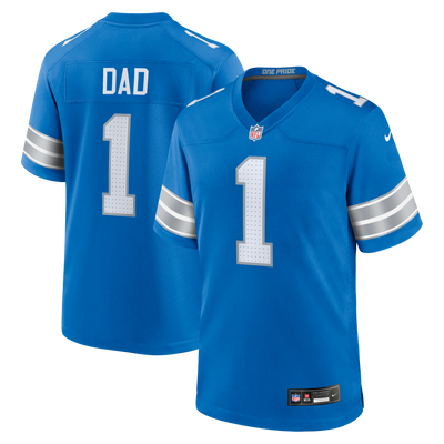 Detroit Lions Number 1 Dad Nike Blue Game Jersey