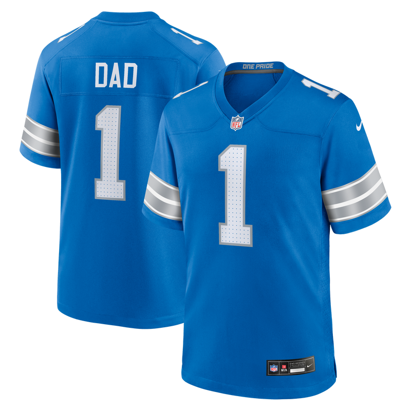 Detroit Lions Number 1 Dad Nike Blue Game Jersey