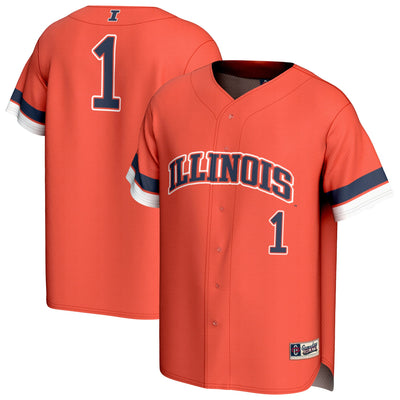 #1 Illinois Fighting Illini GameDay Greats Collegiate Baseball Fashion Jersey - Orange
