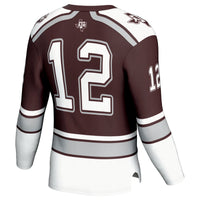 #12 Texas A&M Aggies GameDay Greats Hockey Fashion Jersey – Maroon