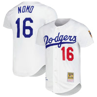 Los Angeles Dodgers Hideo Nomo Mitchell & Ness White Cooperstown Collection Authentic Jersey