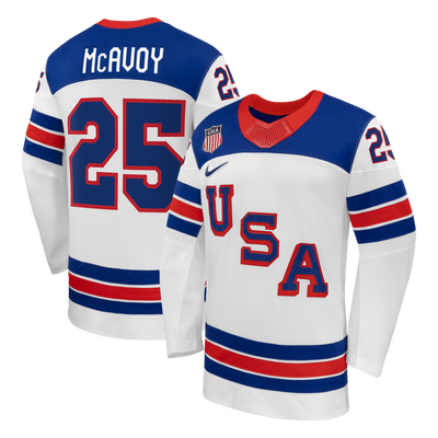 Charlie McAvoy Nike White US Hockey 2026 Away Replica Jersey