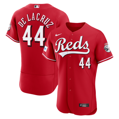 Cincinnati Reds Elly De La Cruz Nike Red Alternate Authentic Sponsor Patch Jersey