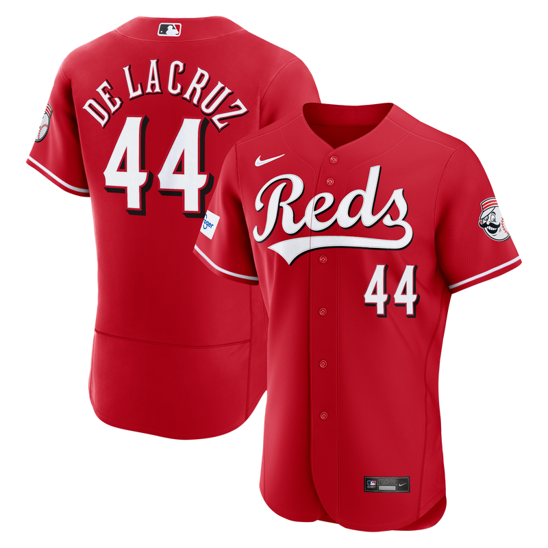 Cincinnati Reds Elly De La Cruz Nike Red Alternate Authentic Sponsor Patch Jersey