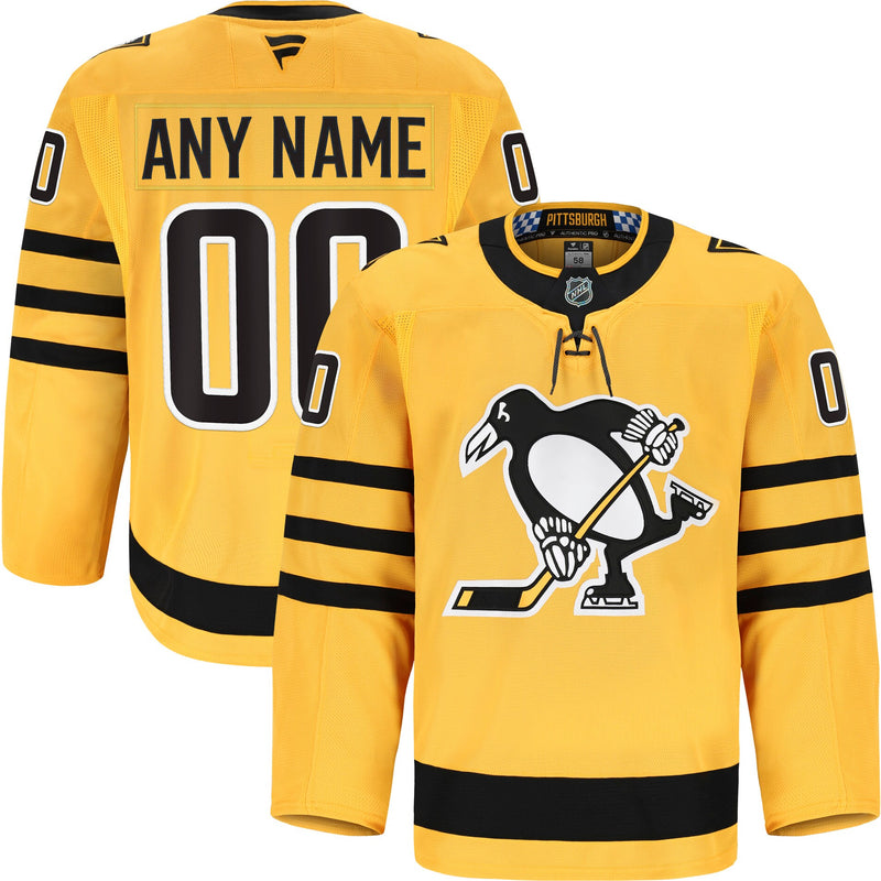 Pittsburgh Penguins Fanatics Gold Alternate Authentic Pro Custom Jersey
