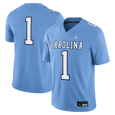 #1 North Carolina Tar Heels Jordan Brand Alternate Game Football Jersey - Carolina Blue