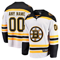 Boston Bruins Fanatics White Away Breakaway Custom Jersey