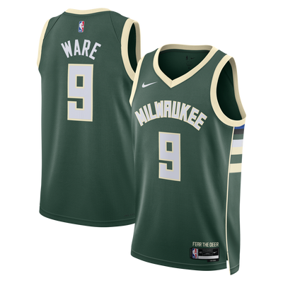 Milwaukee Bucks Nike Icon Edition Swingman Jersey - White - Kel'el Ware