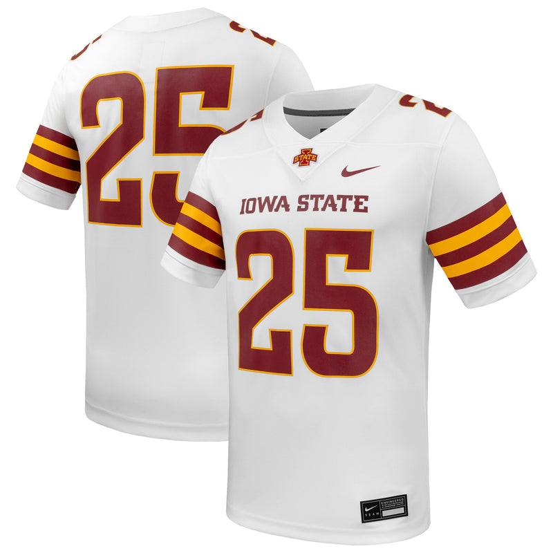 #25 Iowa State Cyclones Nike Game Football Jersey - White
