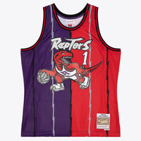 Toronto Raptors Mitchell & Ness Tracy McGrady 1998 Split Swingman Jersey - Purple/Red