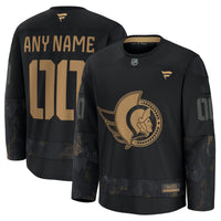 Ottawa Senators Fanatics Black 2024 Military Appreciation Custom Practice Jersey