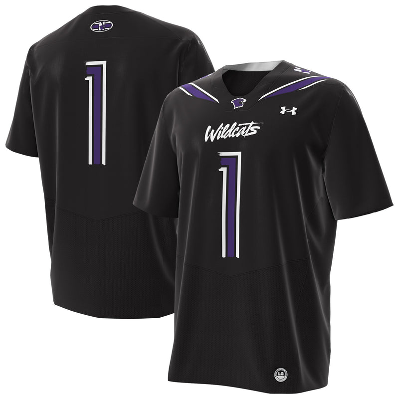 #1 Northwestern Wildcats Under Armour Alternate Replica Football Jersey - Black