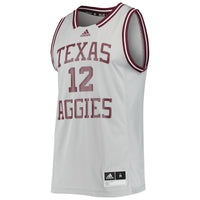 #12 Texas A&M Aggies adidas Reverse Retro Jersey - Gray