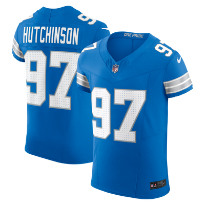 Detroit Lions Aidan Hutchinson Nike Blue Team Vapor F.U.S.E. Elite Jersey