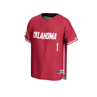 #1 Oklahoma Sooners GameDay Greats Lightweight Baseball Jersey - Crimson